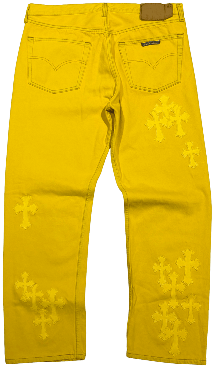 Chrome Hearts 'Yellow 35' Cross Patch Jeans