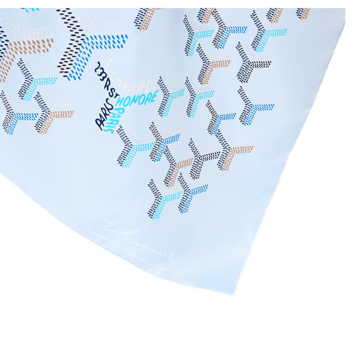 Goyard No.1  'Polar Blue Silk' Scarf