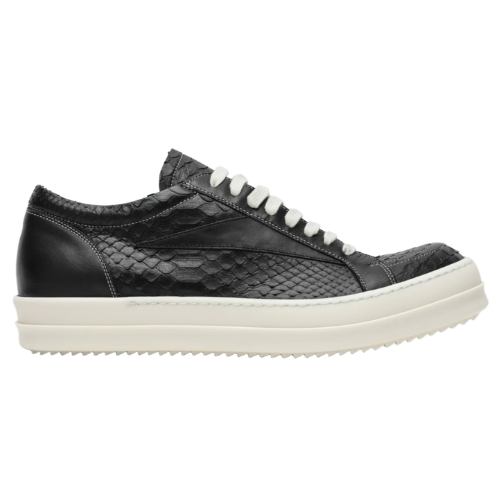 Rick Owens 'Black/Milk' Embossed Python Vintage Sneaks