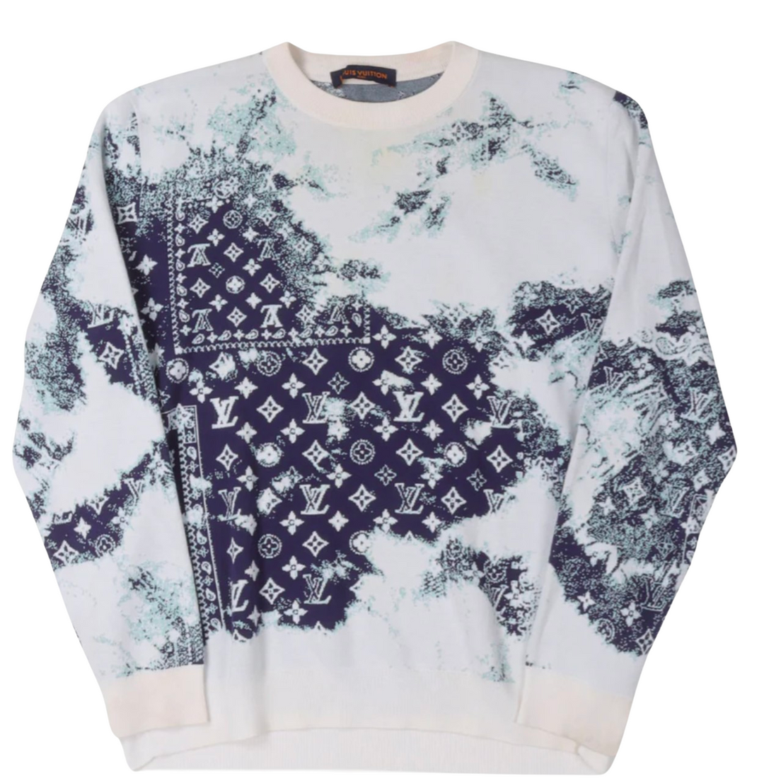 Louis Vuitton 'Blue Paisley' White Sweater