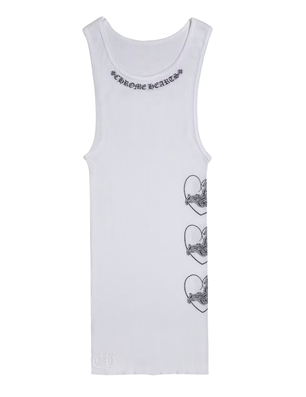 Chrome Hearts 'Love You' Floral Heart White Tank Top