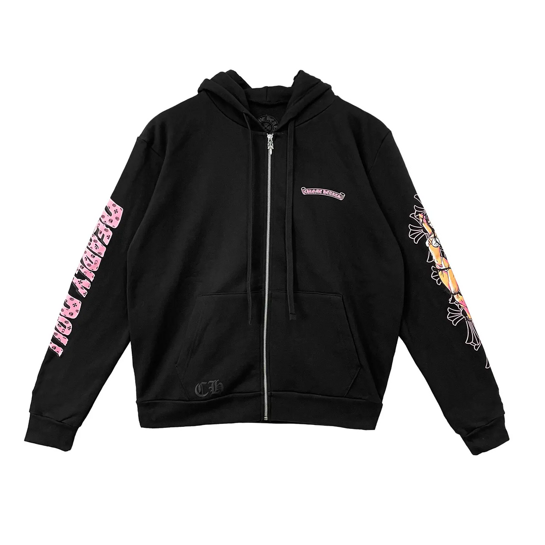 Chrome Hearts 'Deadly Doll' Black Zip Up Hoodie