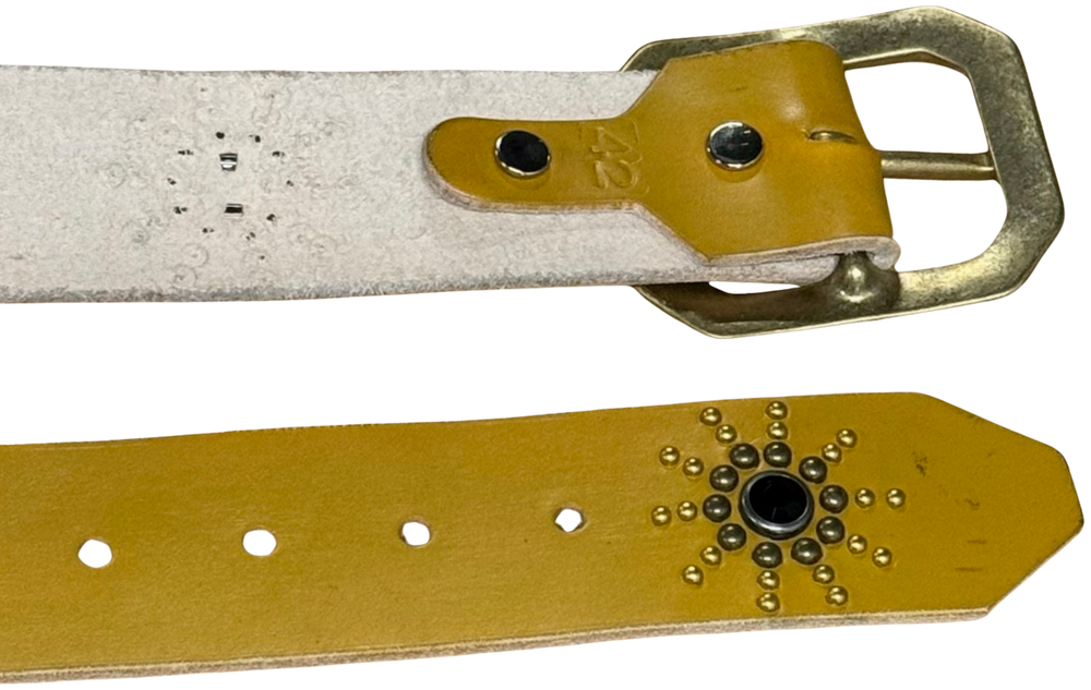 Studded 'Alligator' Yellow Gem Belt