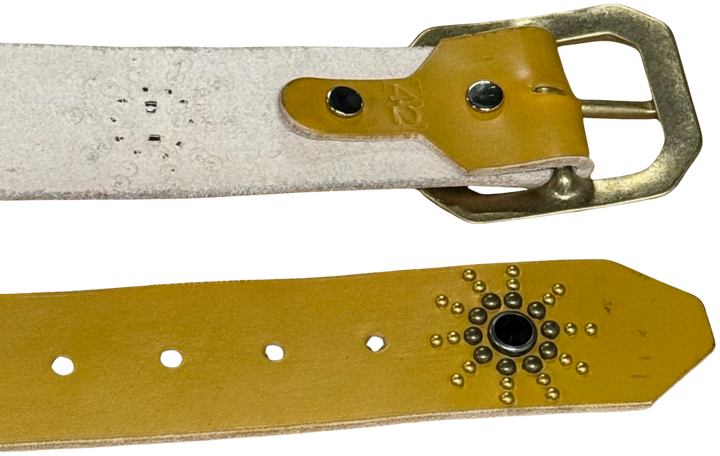 Studded 'Alligator' Yellow Gem Belt