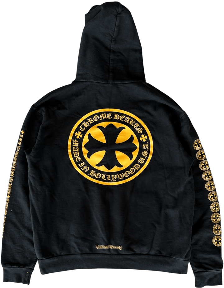 Chrome Hearts 'Yellow Plus Cross' Black Hoodie