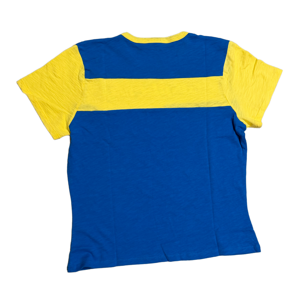 Gold+Vintage Gallery Raspberry Hills 'Blue and Yellow' Womens Tee