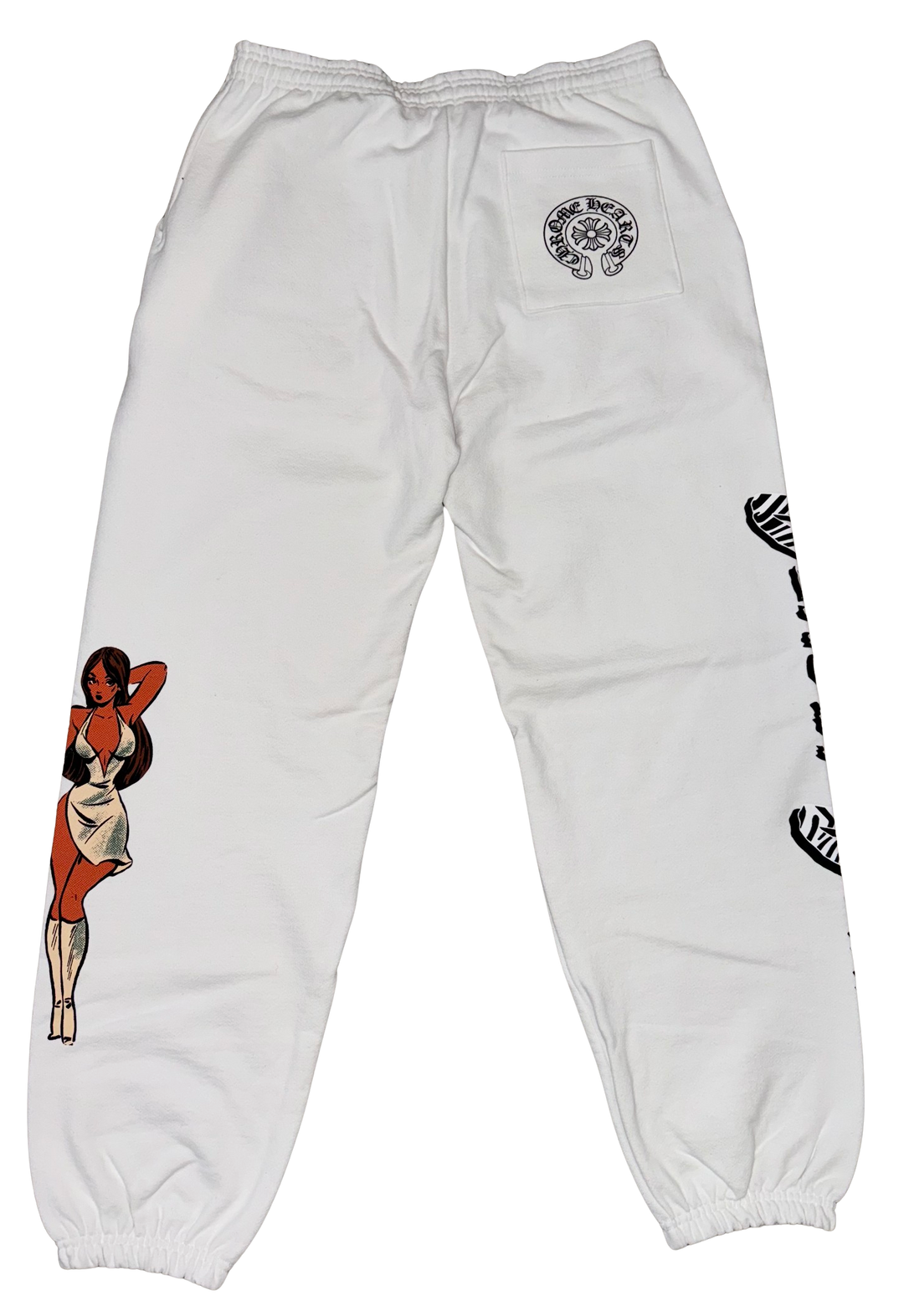 Chrome Hearts Deadly Doll 'Zebra Logo' White Sweatpants