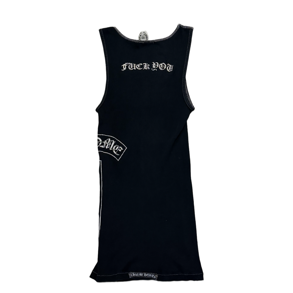 Chrome Hearts 'Black' Cross Fuck You Bedazzled Tank Top