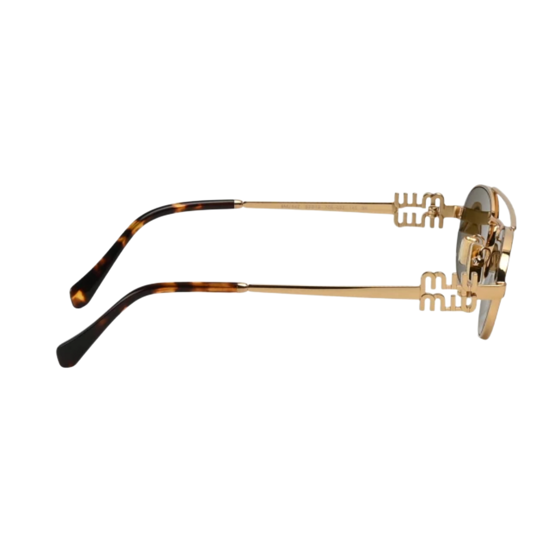 Miu Miu '54Z Gold/Brown' Sunglasses