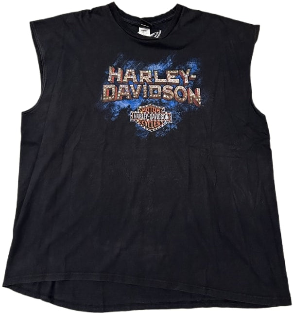 Harley Davidson 'Tomb Stone' Rhinestone Vintage Tee