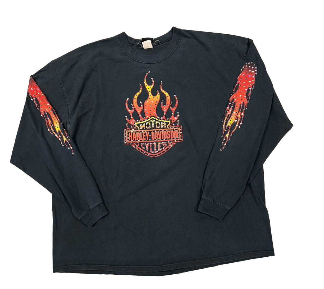 Harley Davidson 'Mass Ship' Rhinestone Vintage Longsleeve