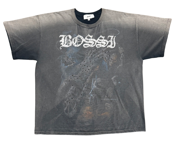 Bossi 'Ghost Rider' Black Rhinestone Tee