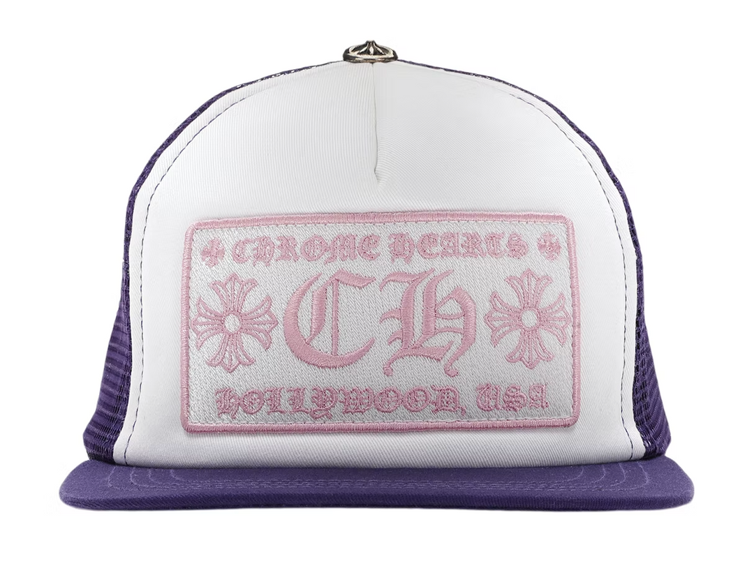Chrome Hearts 'CH' White/Purple Trucker Hat