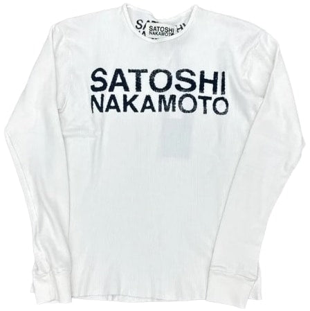 Satoshi Nakamoto 'Vintage White' Thermal Longsleeve