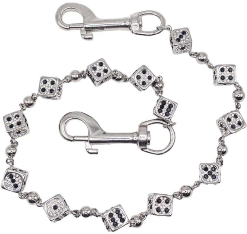 Starchain World 'Dice' 26.5in Silver Wallet Chain