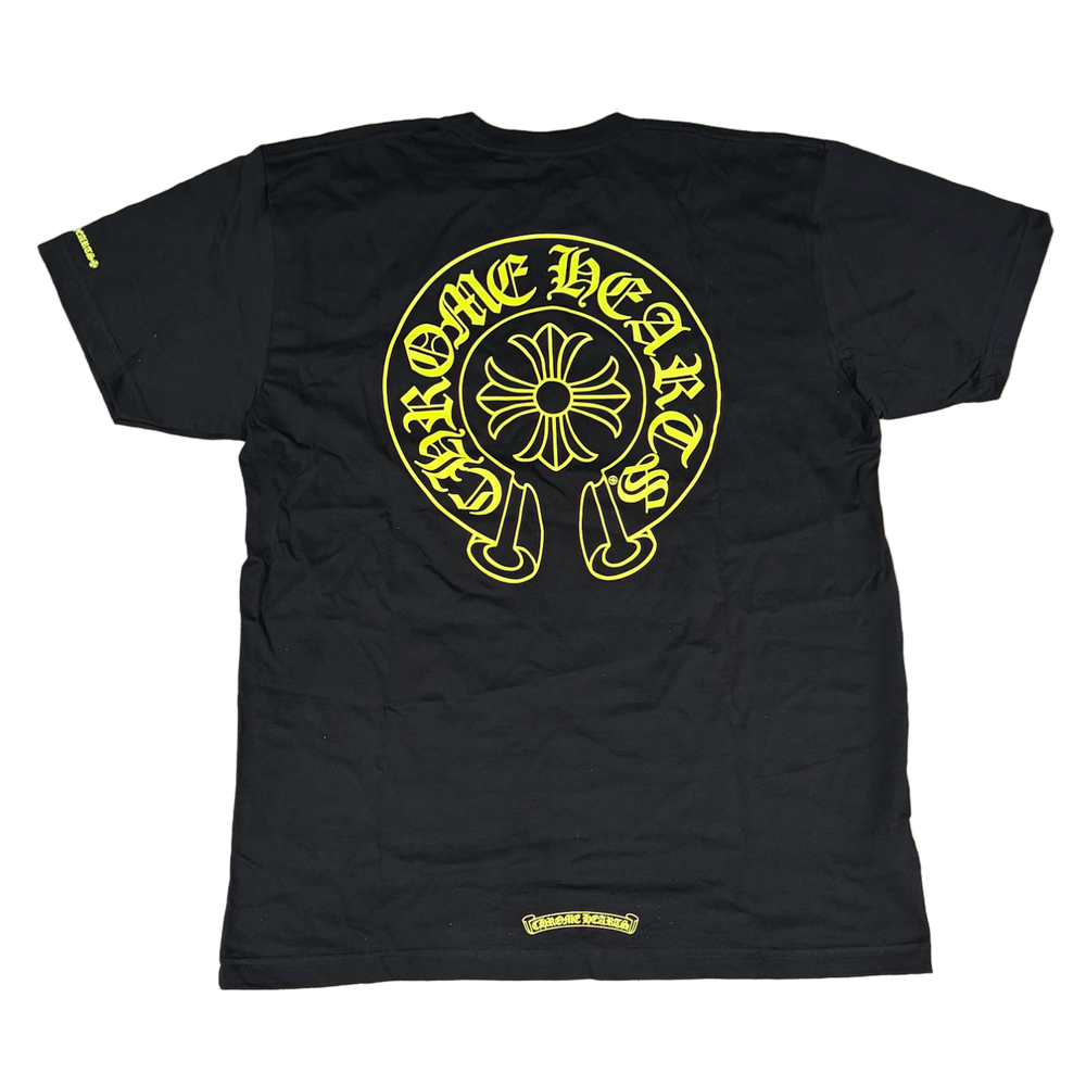 Chrome Hearts 'Neon Horseshoe Logo' Black Pocket Tee