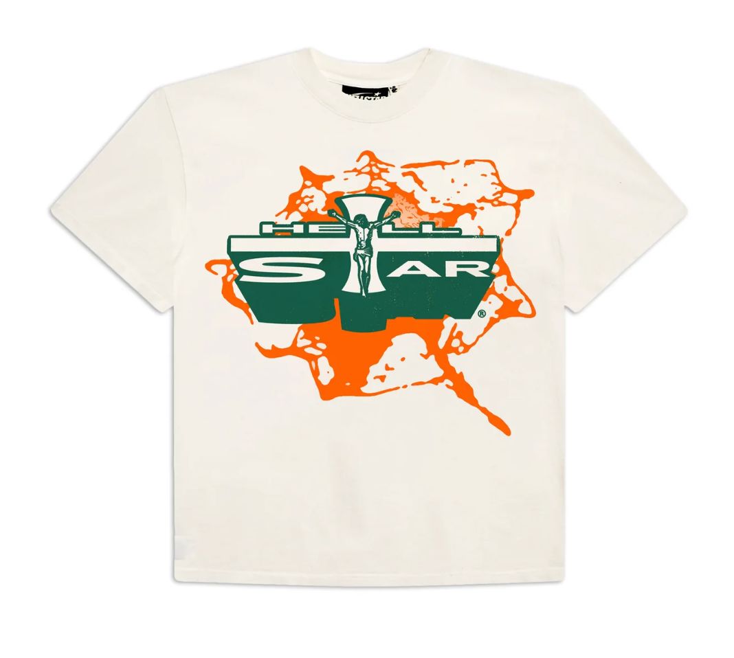 Hellstar 'Jesus Tee' Orange/Green