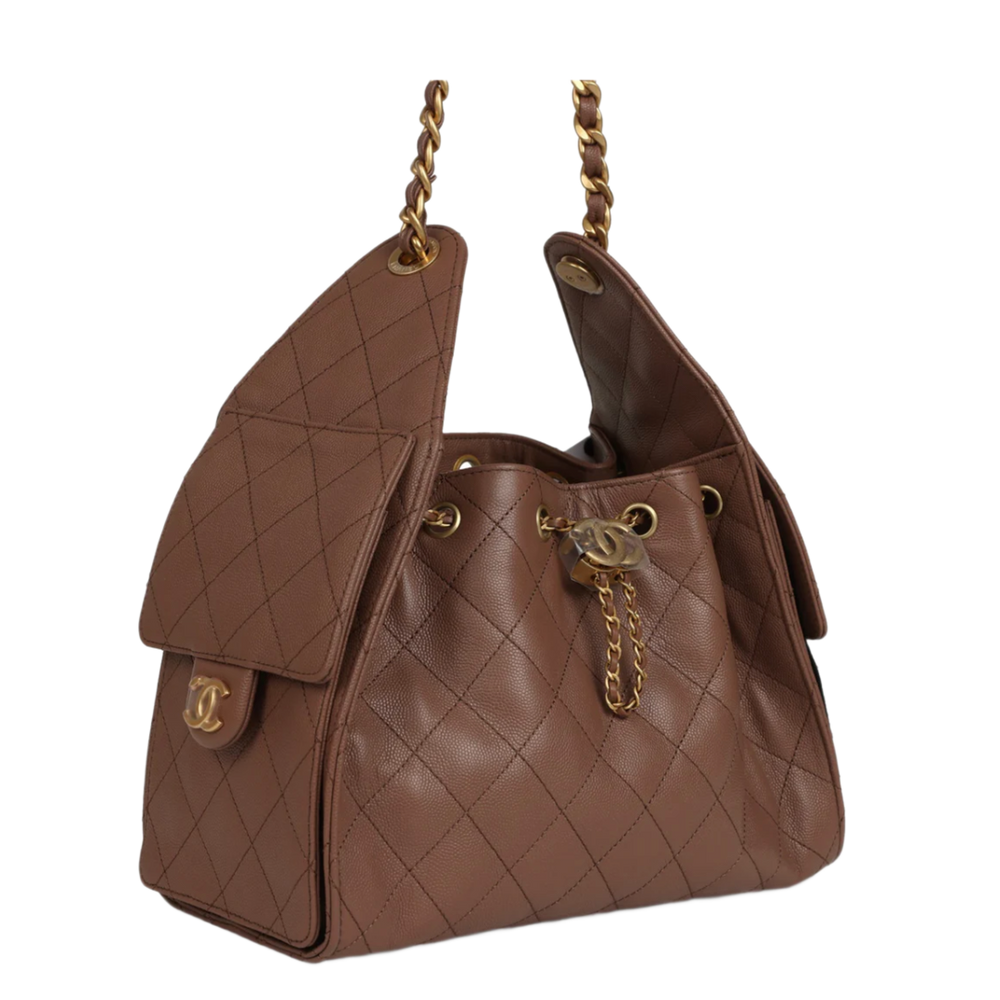 Chanel 'Brown' Hobo Mini 25 Bag With Gold Hardware