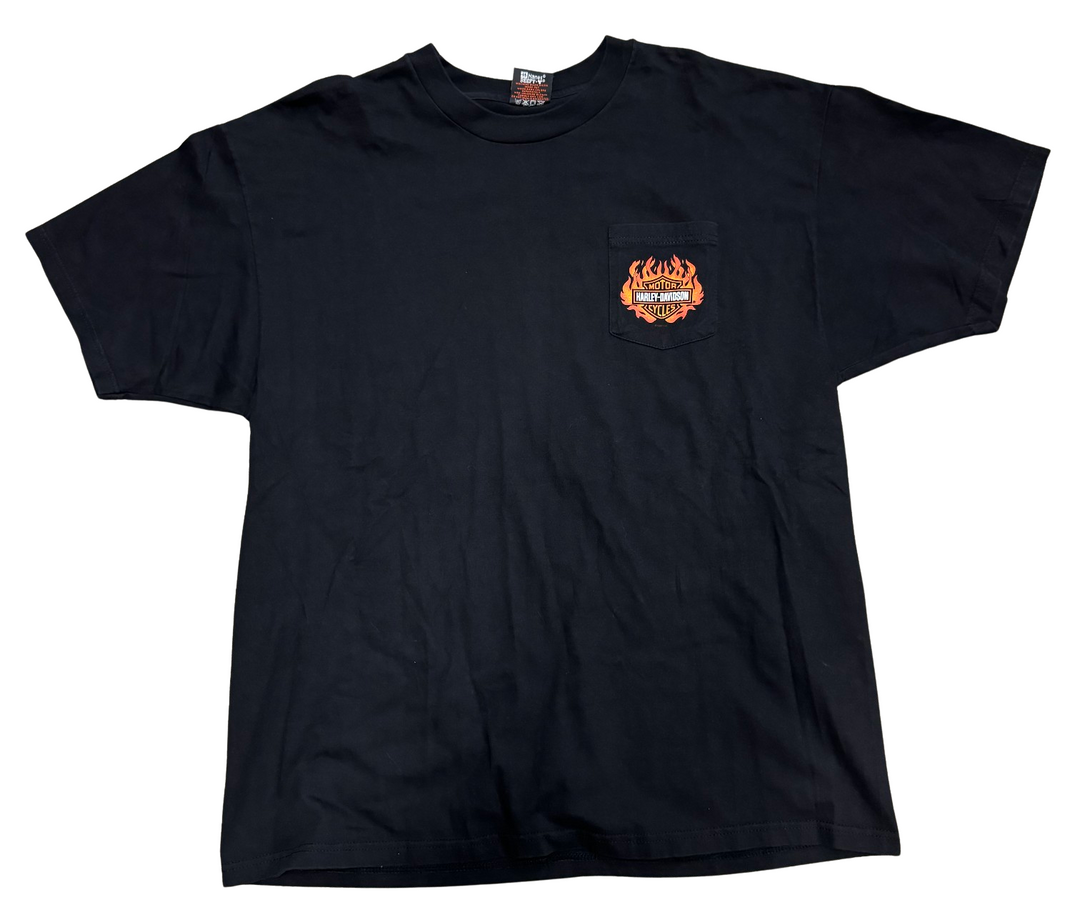 Harley Davidson 'Boston' Black Vintage Pocket Tee