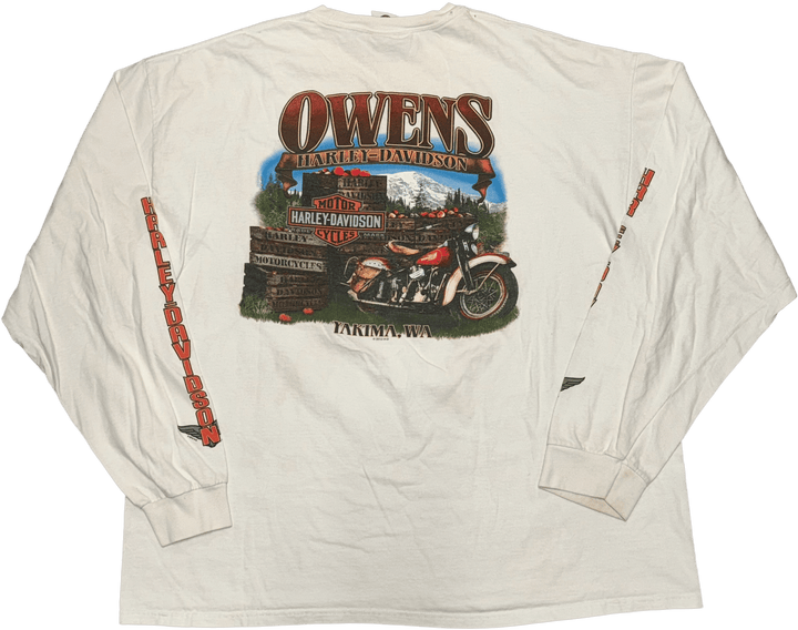 Harley Davidson 'Owens' White Vintage Longsleeve Tee