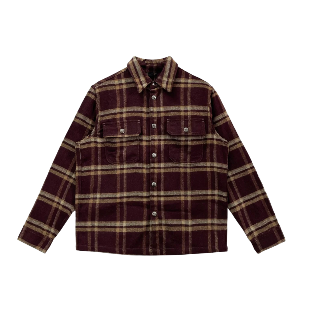 Chrome Hearts 'Burgundy ' Work Dog Flannel Shorts