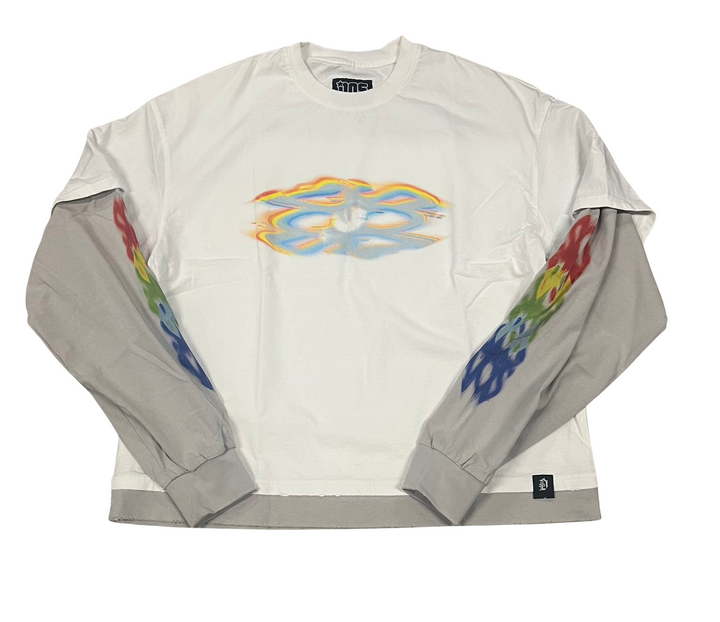 DOS 'Rainbow Flame' White Long Sleeve