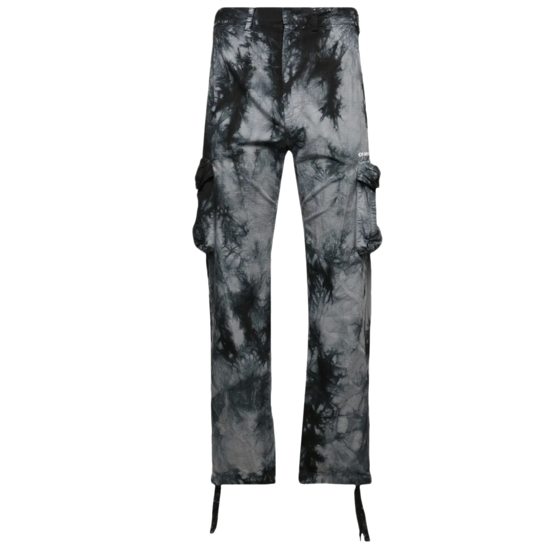 Off-White 'Black' Tie Dye Rip Stop Cargo Pants