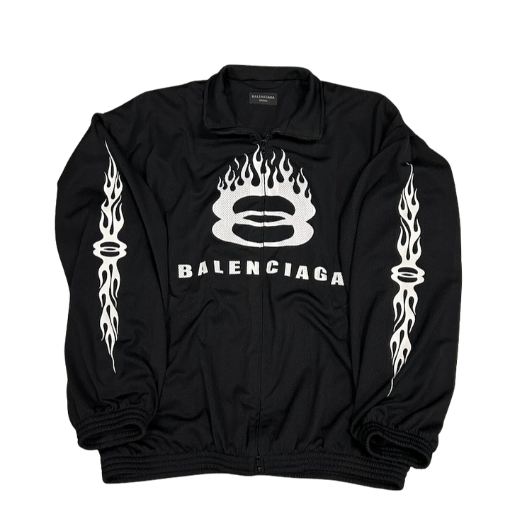 Balenciaga 'Black Mesh' Zip Up Track Jacket