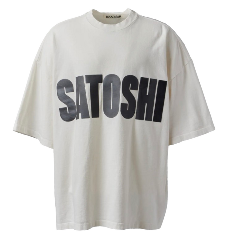 Satoshi Nakamoto 'Jumbo Font Oversized' Cream Tee