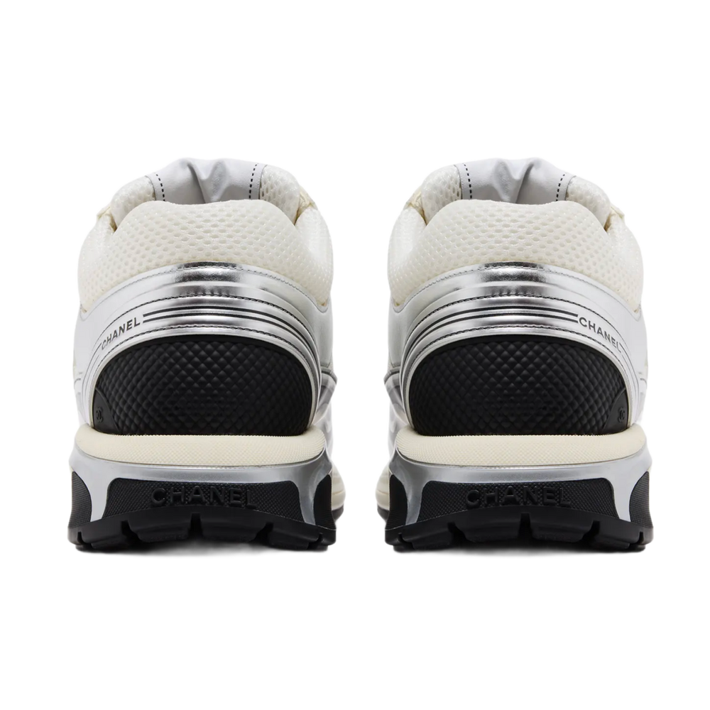 Chanel 'Silver and White' CC Logo Sneakers