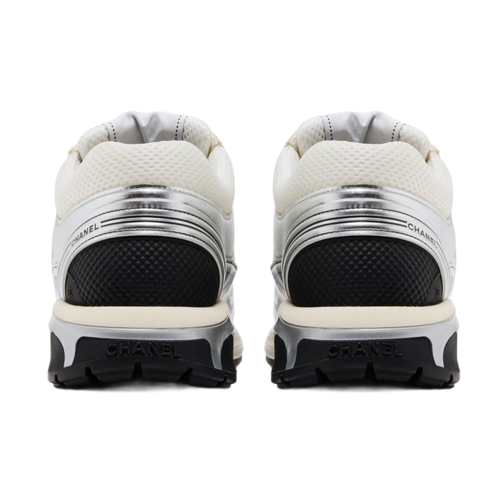 Chanel 'Silver and White' CC Logo Sneakers