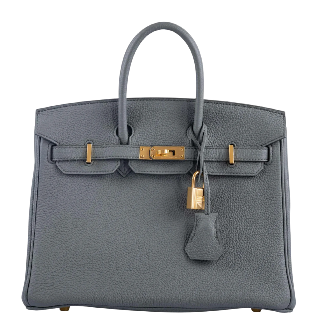 Hermes 'Vert Amande' Gold Hardware Birkin 25 Bag