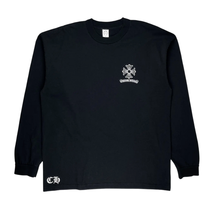 Chrome Hearts 'Staff White Cross' Black Longsleeve