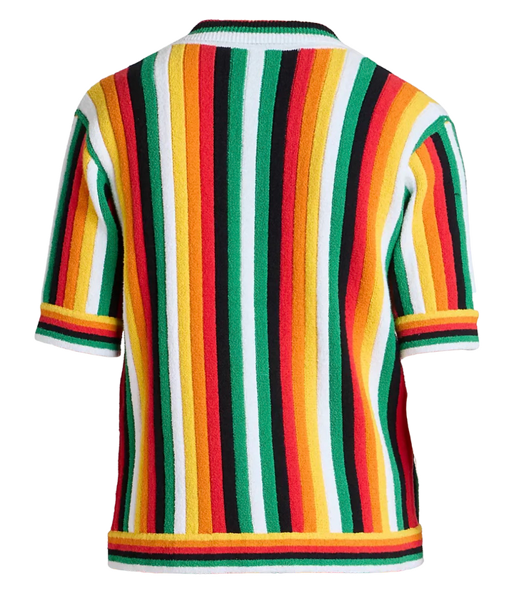 Casablanca Striped 'Toweling' Camp Shirt