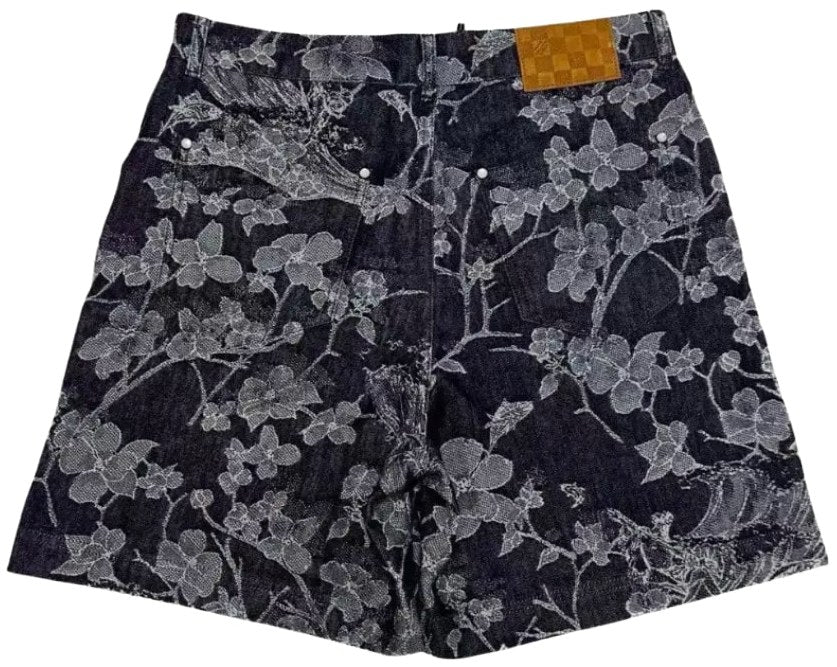 Louis Vuitton 'Floral' Jacquard Denim Shorts