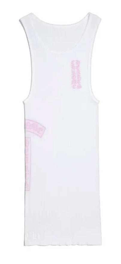 Chrome Hearts 'T Bar Rib' White/Pink Tank Top