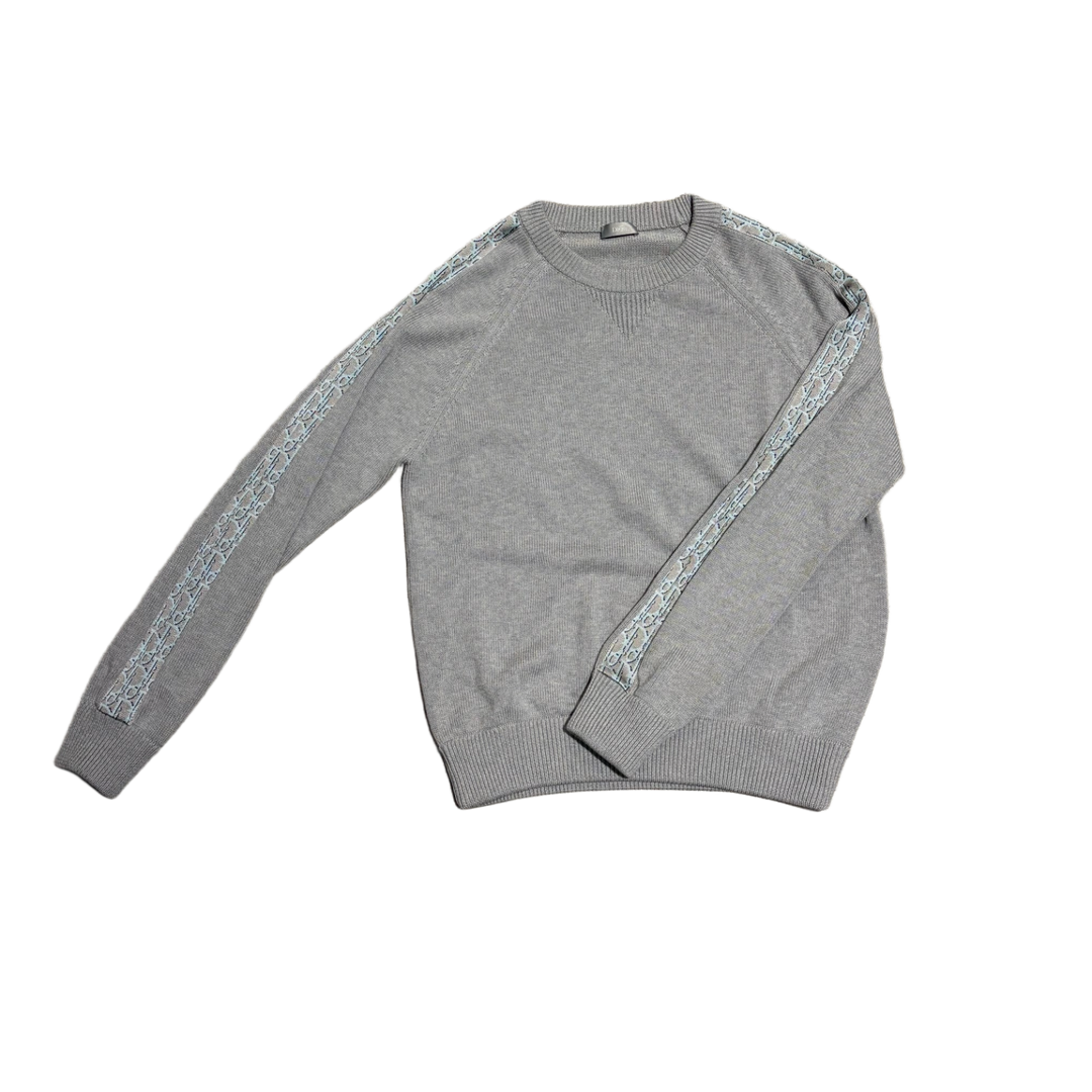 Dior 'Grey' Oblique Insert Knit Crewneck Sweater