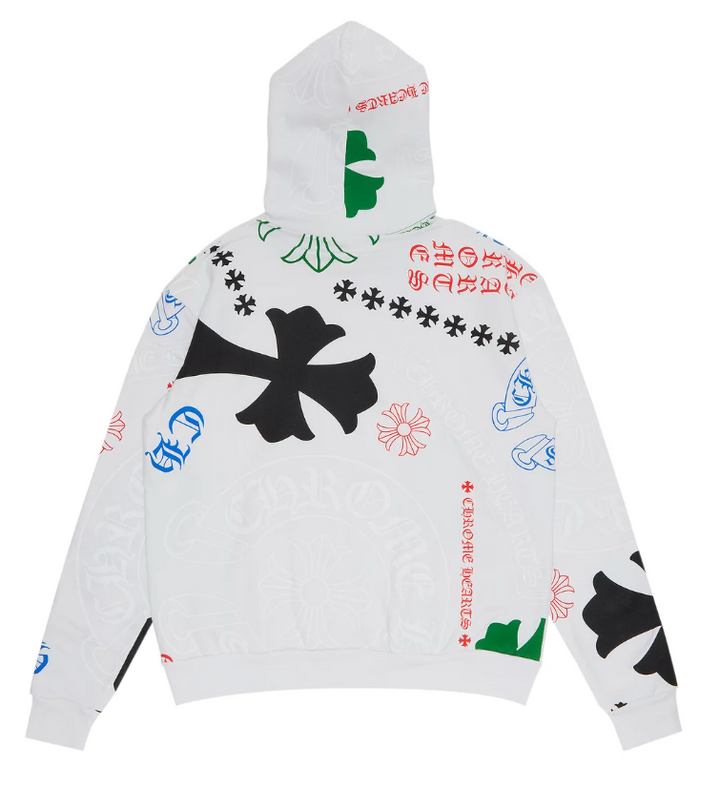 Chrome Hearts 'Stencil' Multi Logo White Hoodie