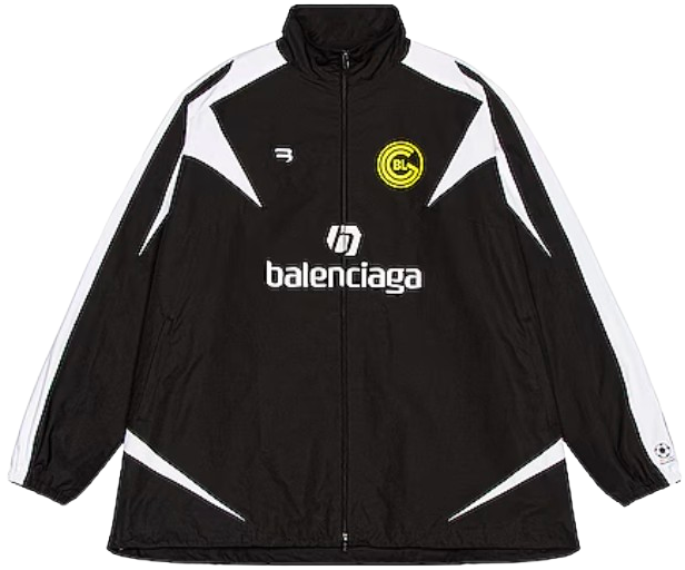 Balenciaga 'Soccer' Black / White Zip Up Track Jacket