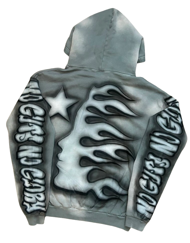 Hellstar 'Airbrushed Bulldog' Zip Up Hoodie