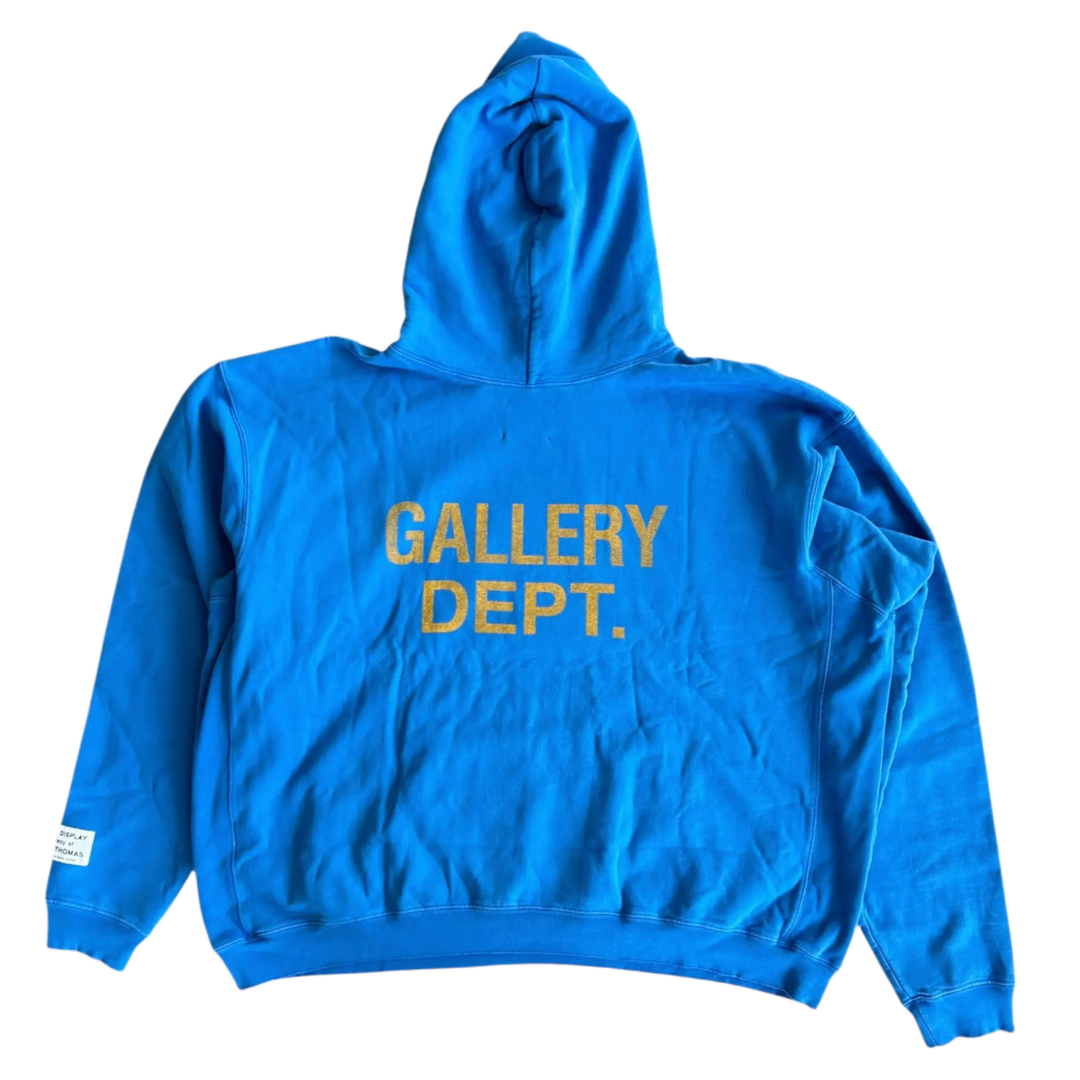 Gallery Dept. 'Yellow Logo' Blue Hoodie
