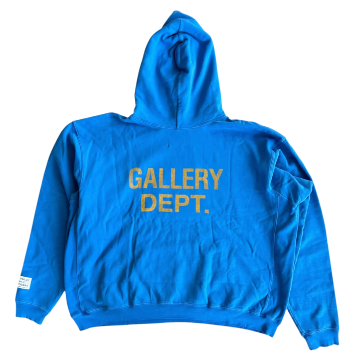 Gallery Dept. 'Yellow Logo' Blue Hoodie