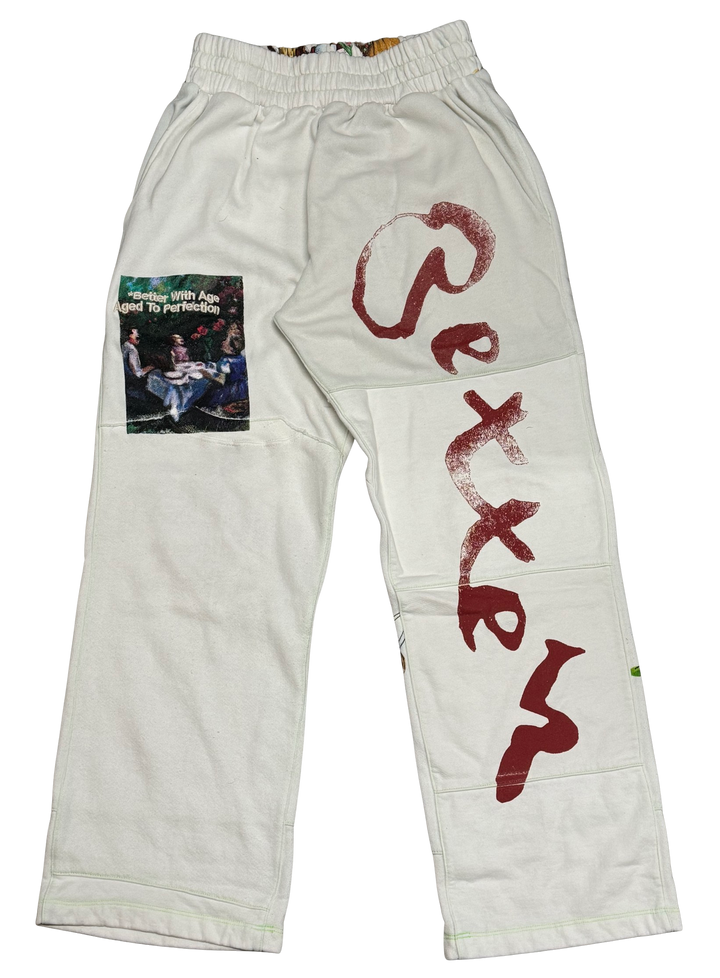 *Better With Age 'Golden Tennis' White Remoir Sweatpants