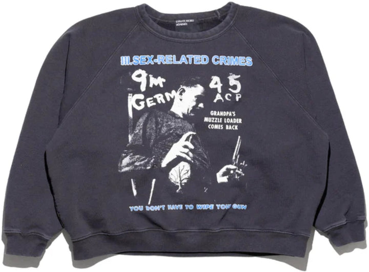 Enfants Riches Déprimés 'Sex-Related Crimes' Faded Black Raglan Crewneck
