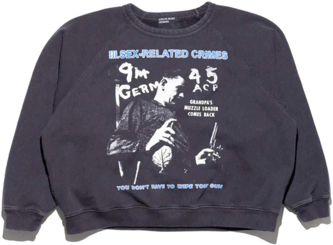 Enfants Riches Déprimés 'Sex-Related Crimes' Faded Black Raglan Crewneck