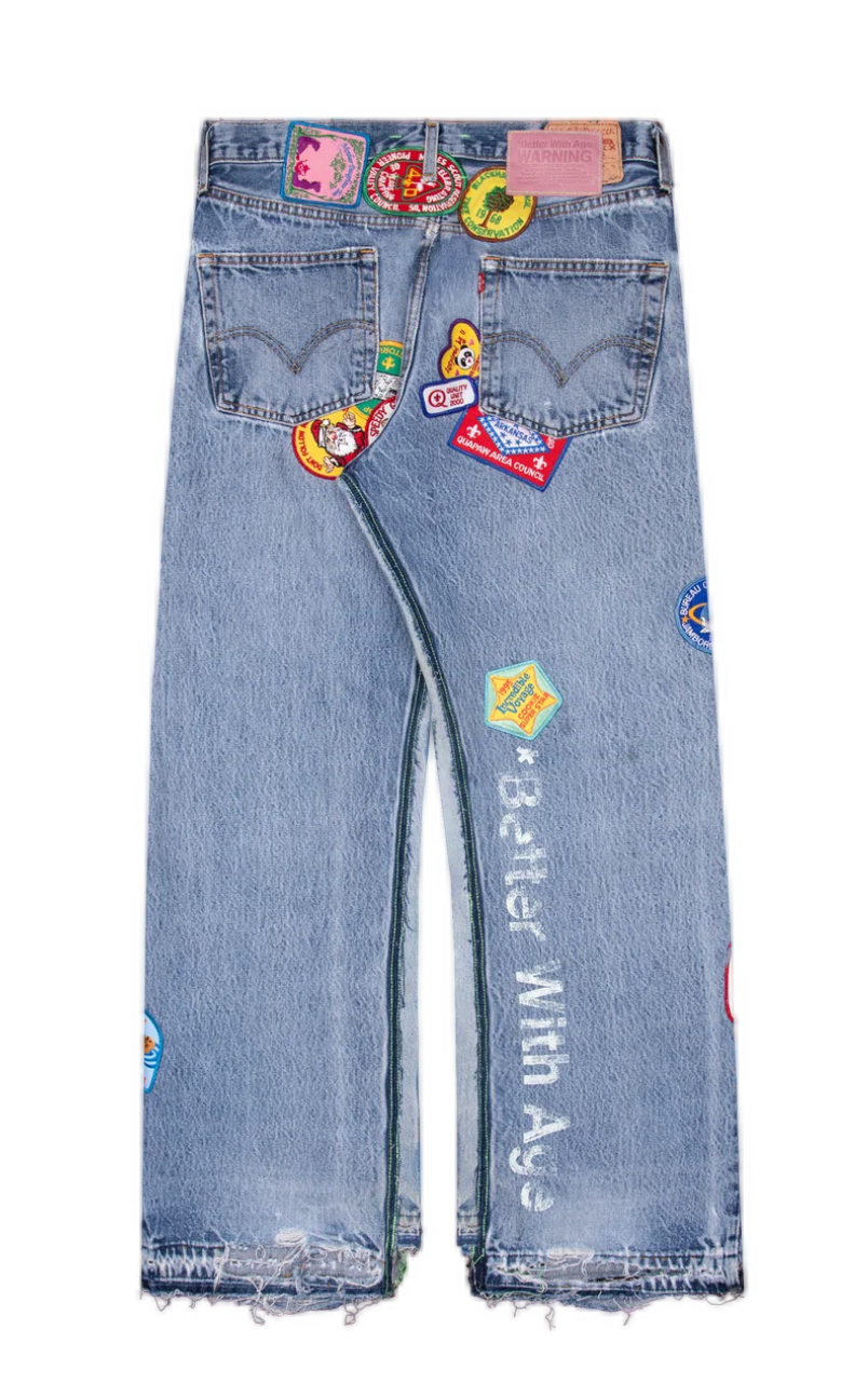 *Better With Age 'Gentlemen's Denim' Embroidered Jeans