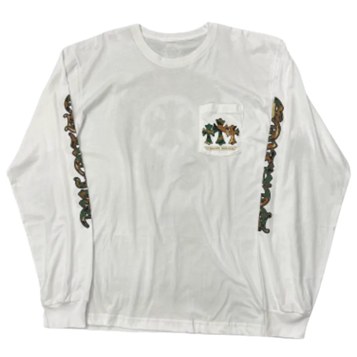 Chrome Hearts 'Camo Horseshoe' White Longsleeve