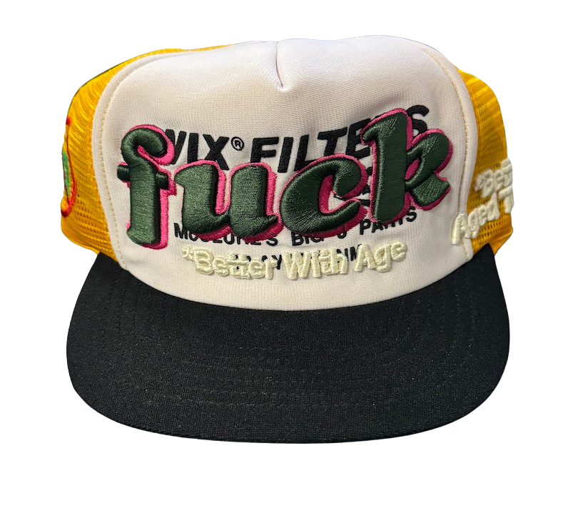 *Better With Age 'Fuck' Vintage Yellow Trucker Hat