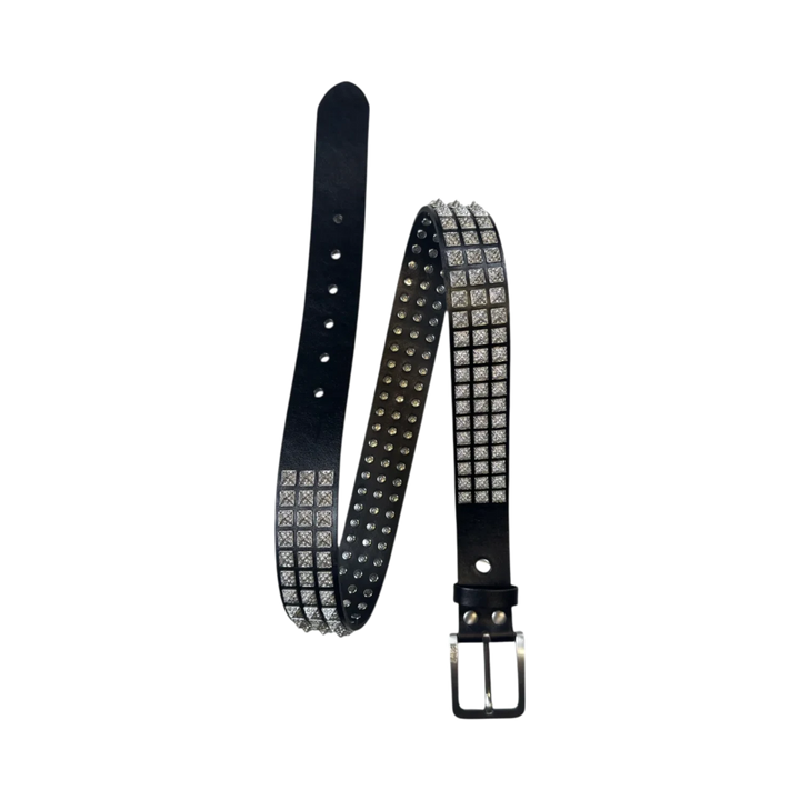 Bossi 'Silver on Black' Studded Belt