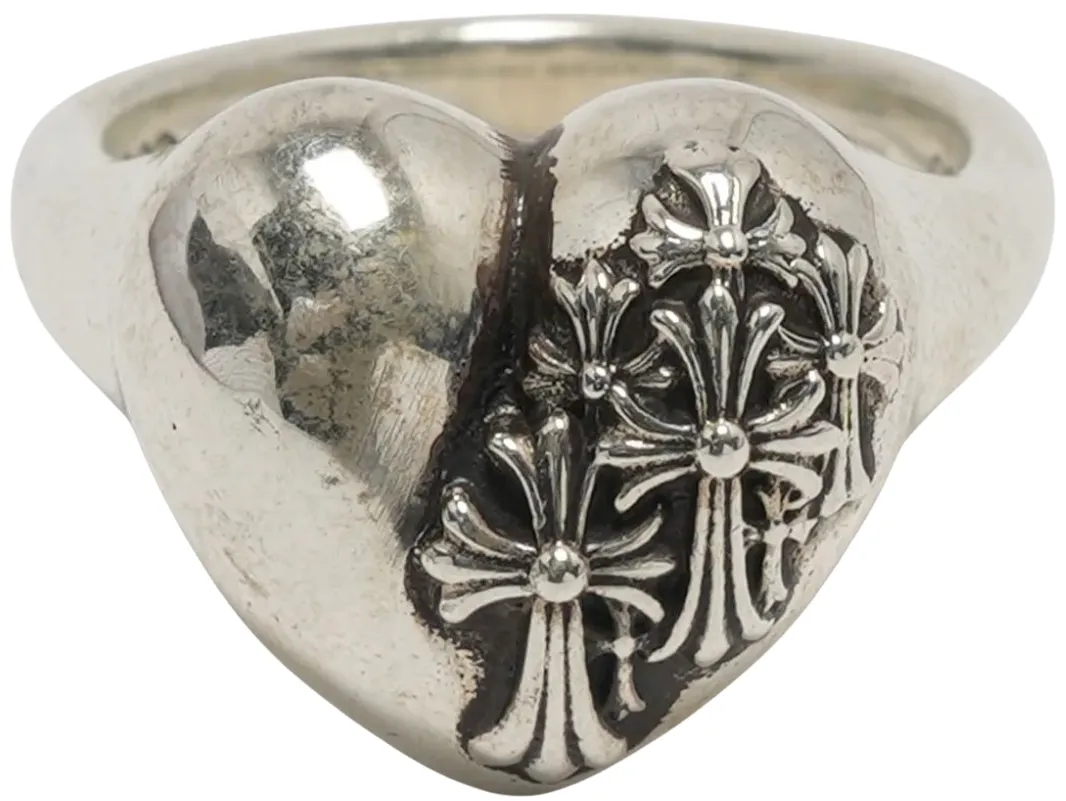 Chrome Hearts 'Cemetery' Silver Heart Ring